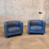 Pair of Italian Leather Lounge Chairs by Mariani