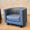 Pair of Italian Leather Lounge Chairs by Mariani