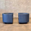 Pair of Italian Leather Lounge Chairs by Mariani
