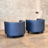 Pair of Italian Leather Lounge Chairs by Mariani