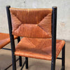 Pair of Blank and Tan Dining Chairs w/Grass Cord Seats