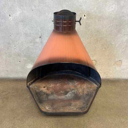 Vintage Mid Century Modern Brown Majestic "Fire Hood" Fireplace
