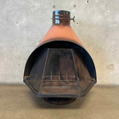 Vintage Mid Century Modern Brown Majestic "Fire Hood" Fireplace