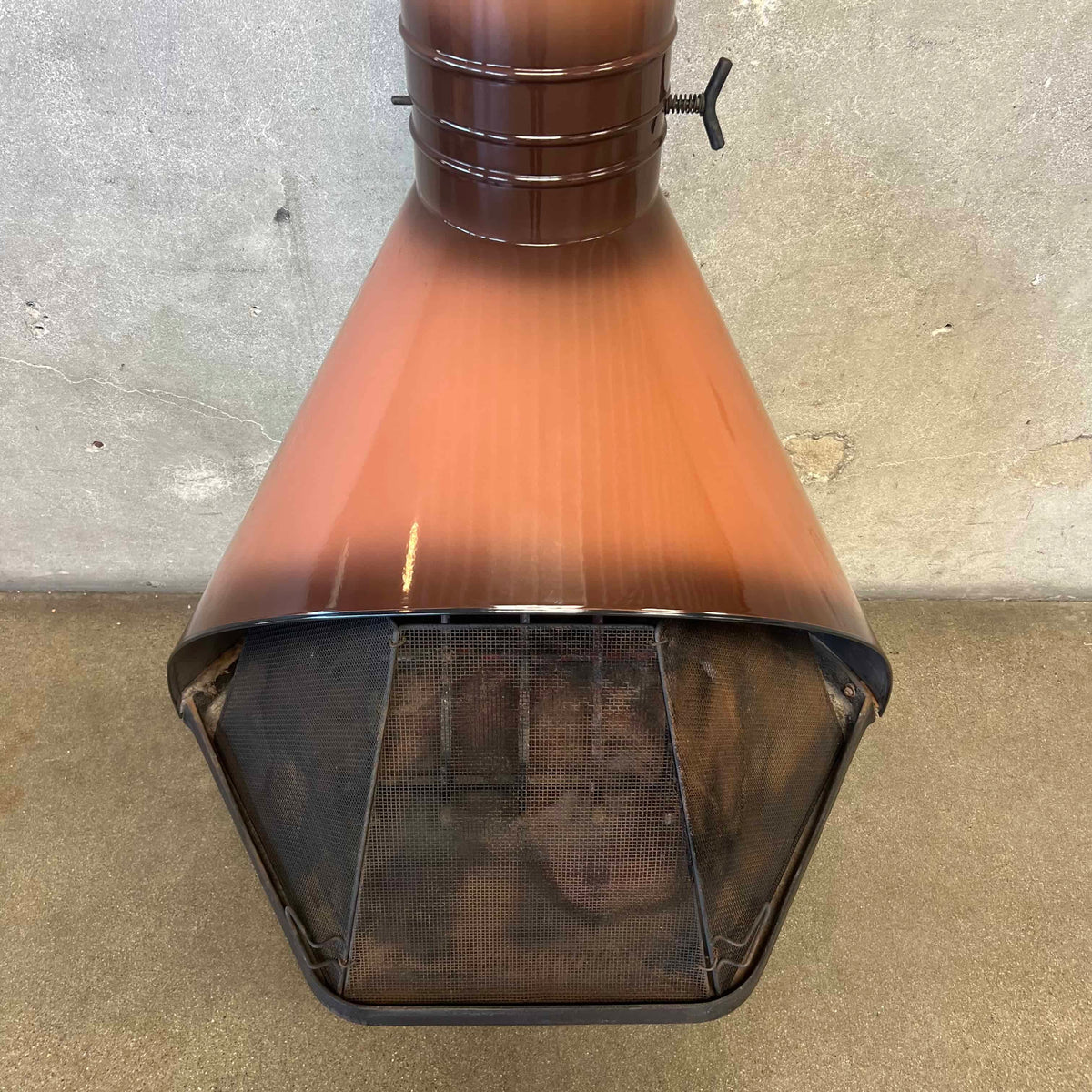 Vintage Mid Century Modern Brown Majestic "Fire Hood" Fireplace