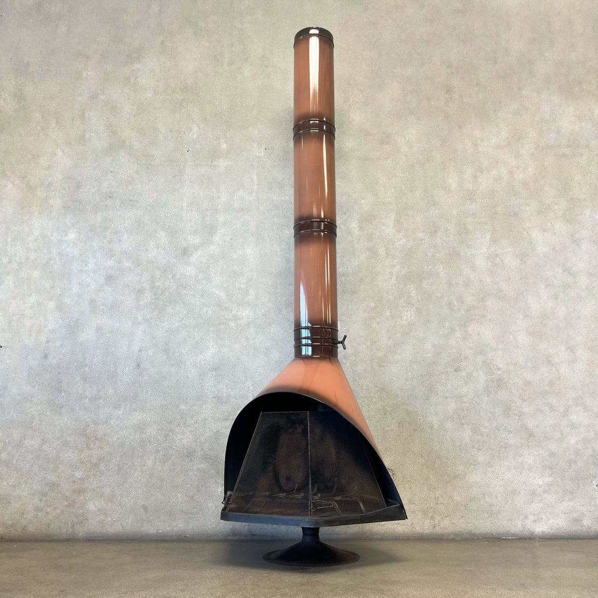 Vintage Mid Century Modern Brown Majestic "Fire Hood" Fireplace