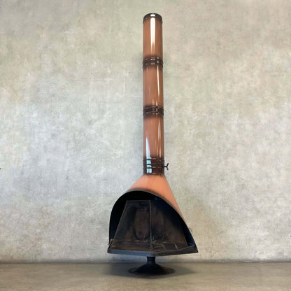 Vintage Mid Century Modern Brown Majestic "Fire Hood" Fireplace