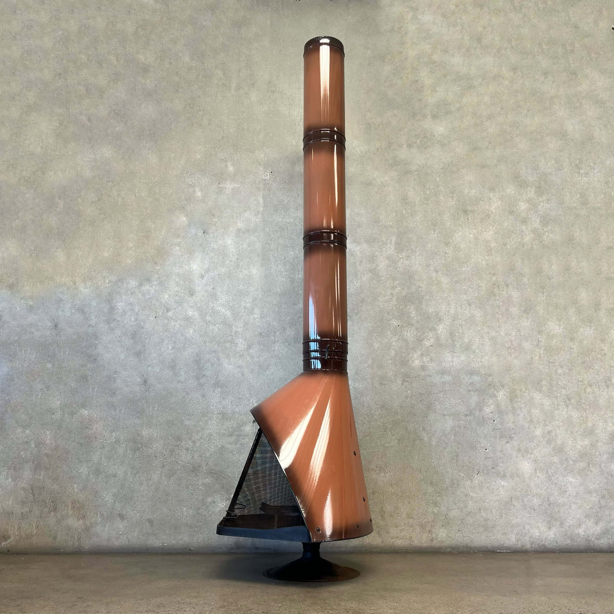 Vintage Mid Century Modern Brown Majestic "Fire Hood" Fireplace