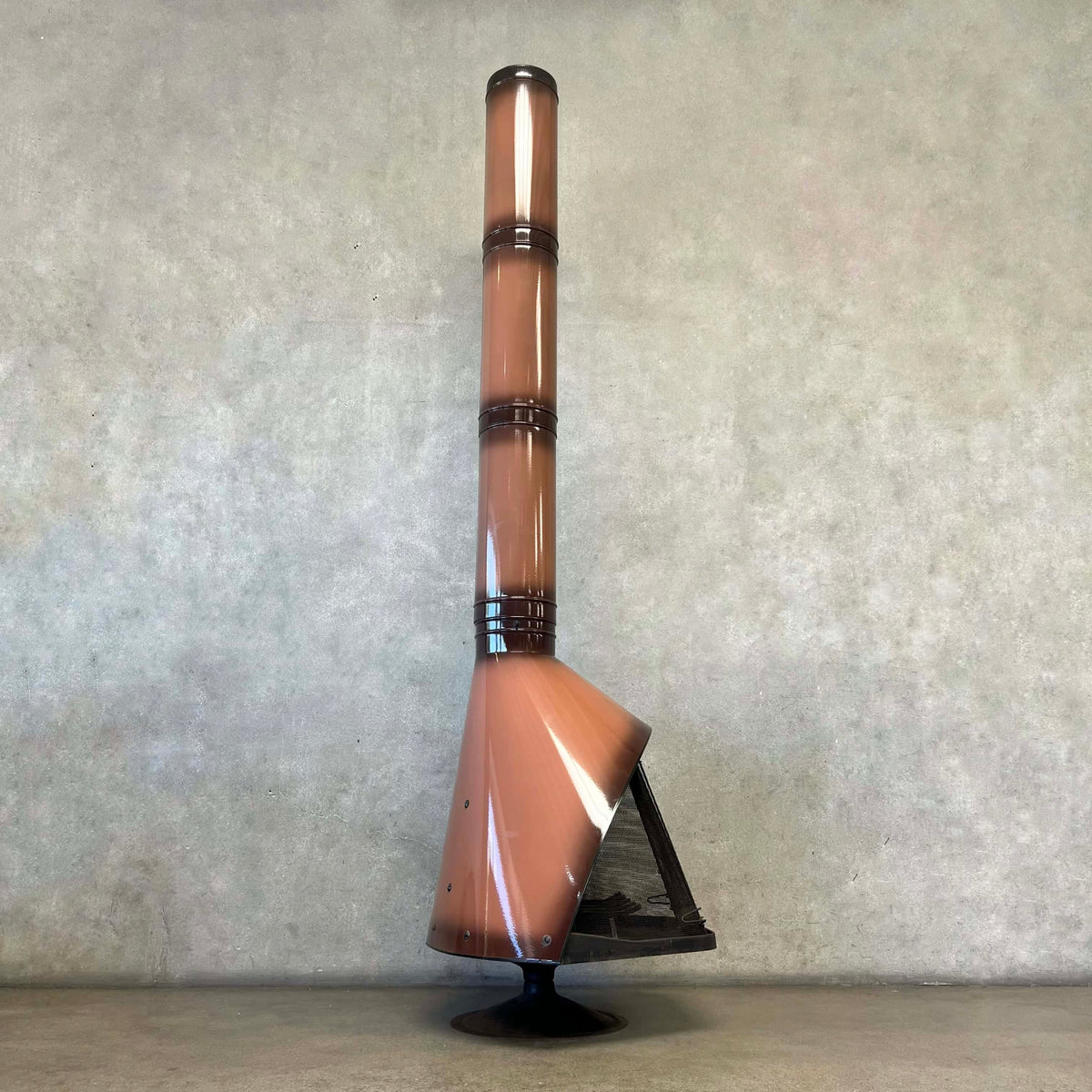 Vintage Mid Century Modern Brown Majestic "Fire Hood" Fireplace