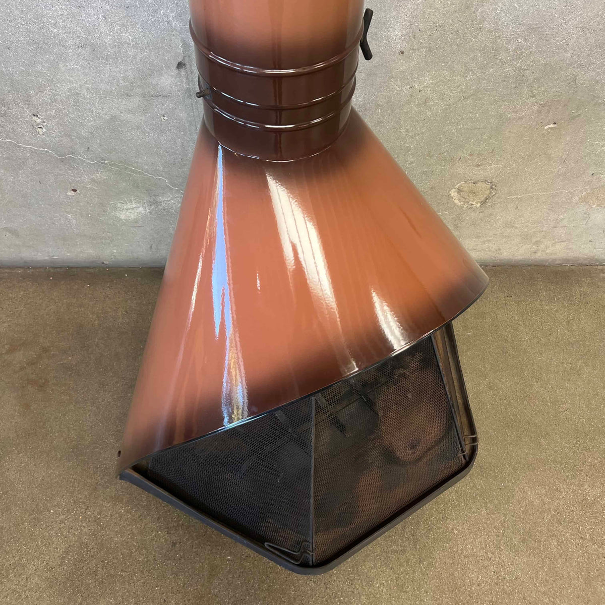 Vintage Mid Century Modern Brown Majestic "Fire Hood" Fireplace