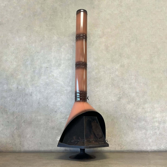 Vintage Mid Century Modern Brown Majestic "Fire Hood" Fireplace