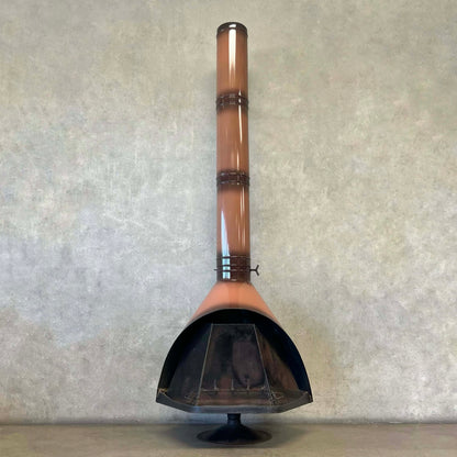 Vintage Mid Century Modern Brown Majestic "Fire Hood" Fireplace