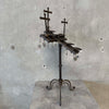 Vintage Gothic Wrought Iron 6 Light Devotional Candle Stand