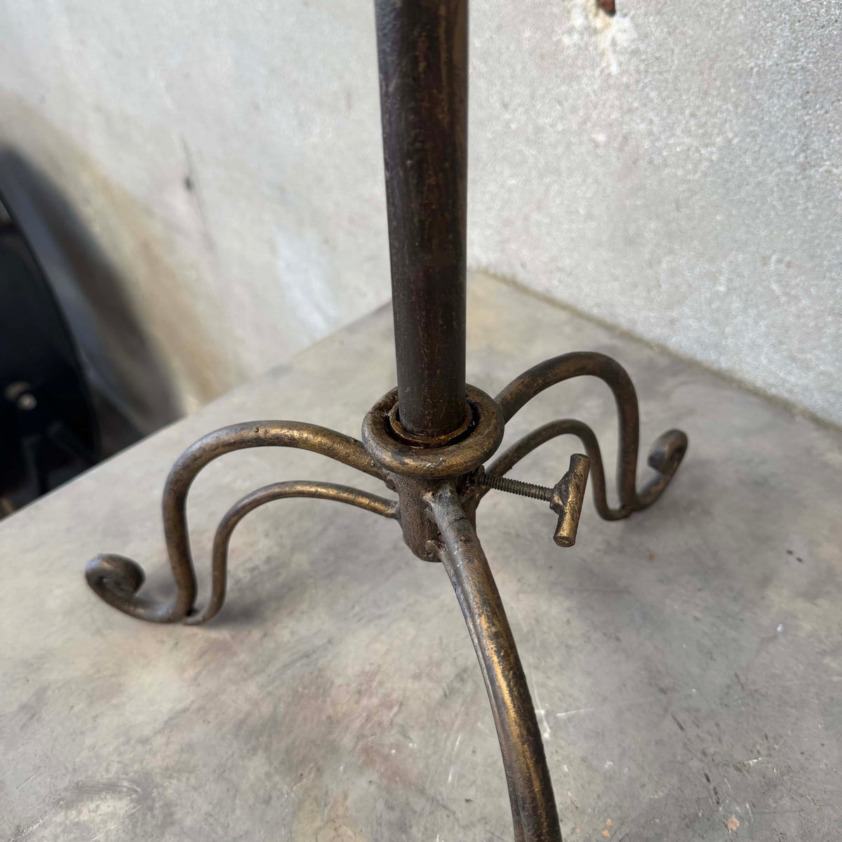 Vintage Gothic Wrought Iron 6 Light Devotional Candle Stand