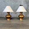 Vintage Pair of Hammered Brass Table Lamps