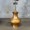 Vintage Pair of Hammered Brass Table Lamps
