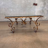 Mid Century Hollywood Regency Glass Top Coffee Table