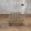 Mid Century Hollywood Regency Glass Top Coffee Table