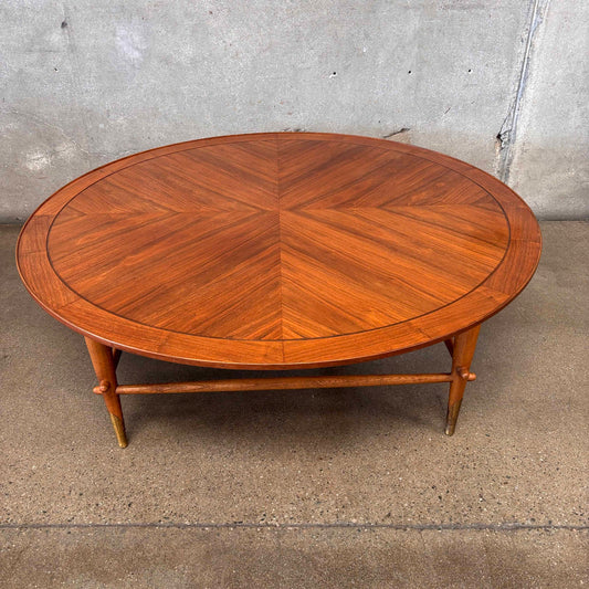 Vintage Walnut Mid Century Modern Copenhagen Round Coffee Table