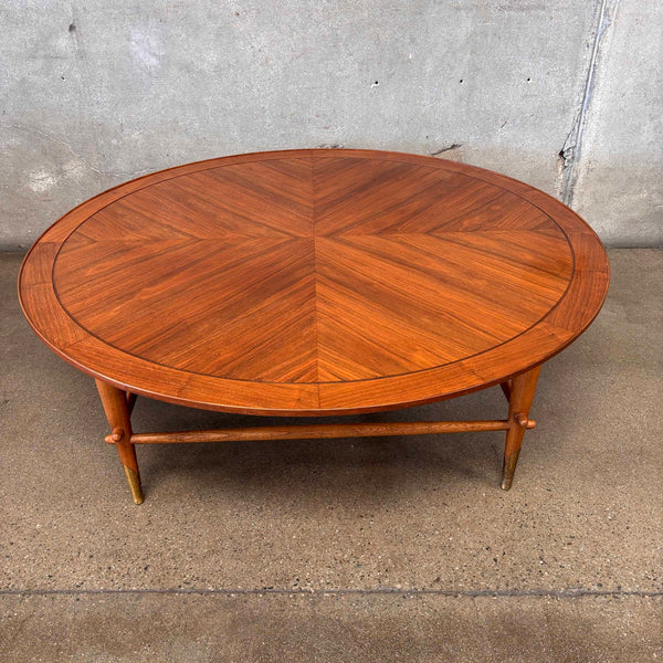 Vintage Walnut Mid Century Modern Copenhagen Round Coffee Table