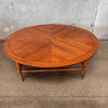 Vintage Walnut Mid Century Modern Copenhagen Round Coffee Table