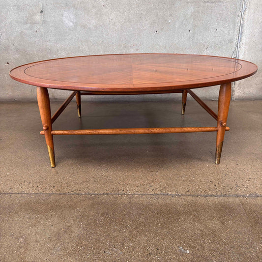 Vintage Walnut Mid Century Modern Copenhagen Round Coffee Table