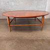 Vintage Walnut Mid Century Modern Copenhagen Round Coffee Table