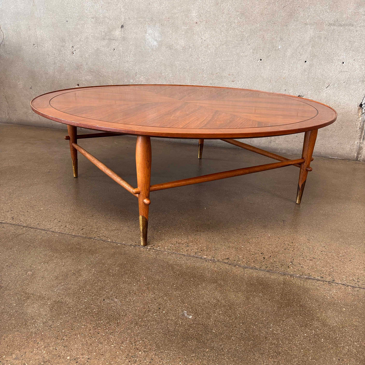 Vintage Walnut Mid Century Modern Copenhagen Round Coffee Table