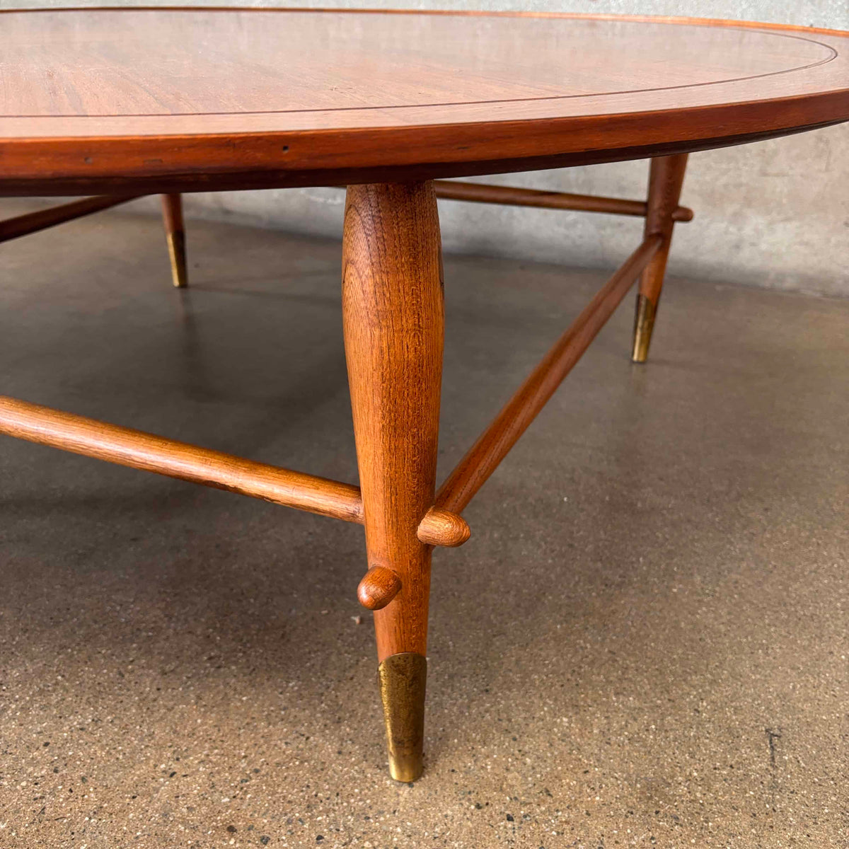 Vintage Walnut Mid Century Modern Copenhagen Round Coffee Table