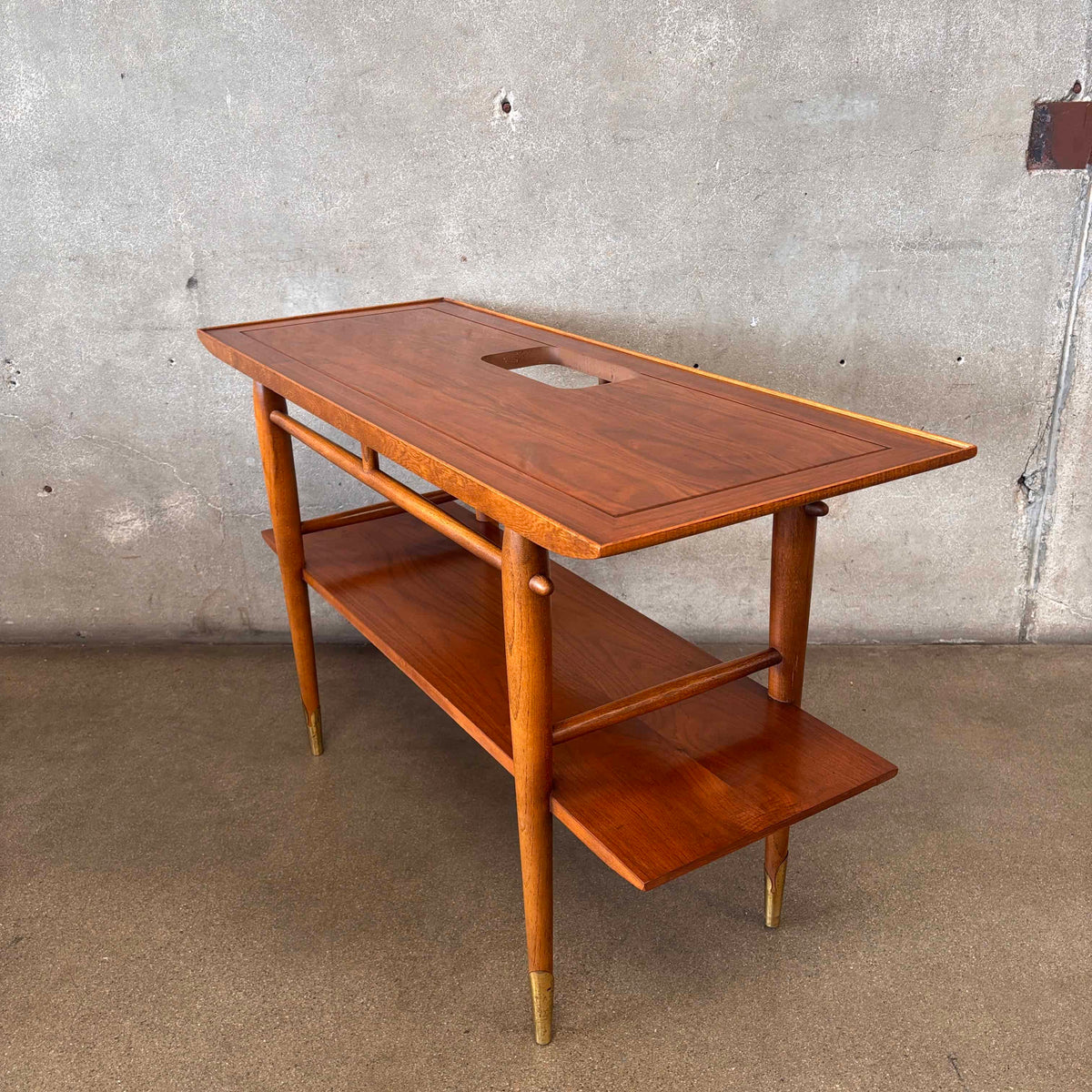 Vintage Walnut Console / Sofa Table By Lane