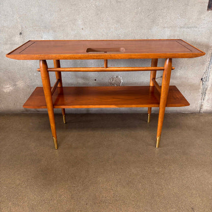 Vintage Walnut Console / Sofa Table By Lane