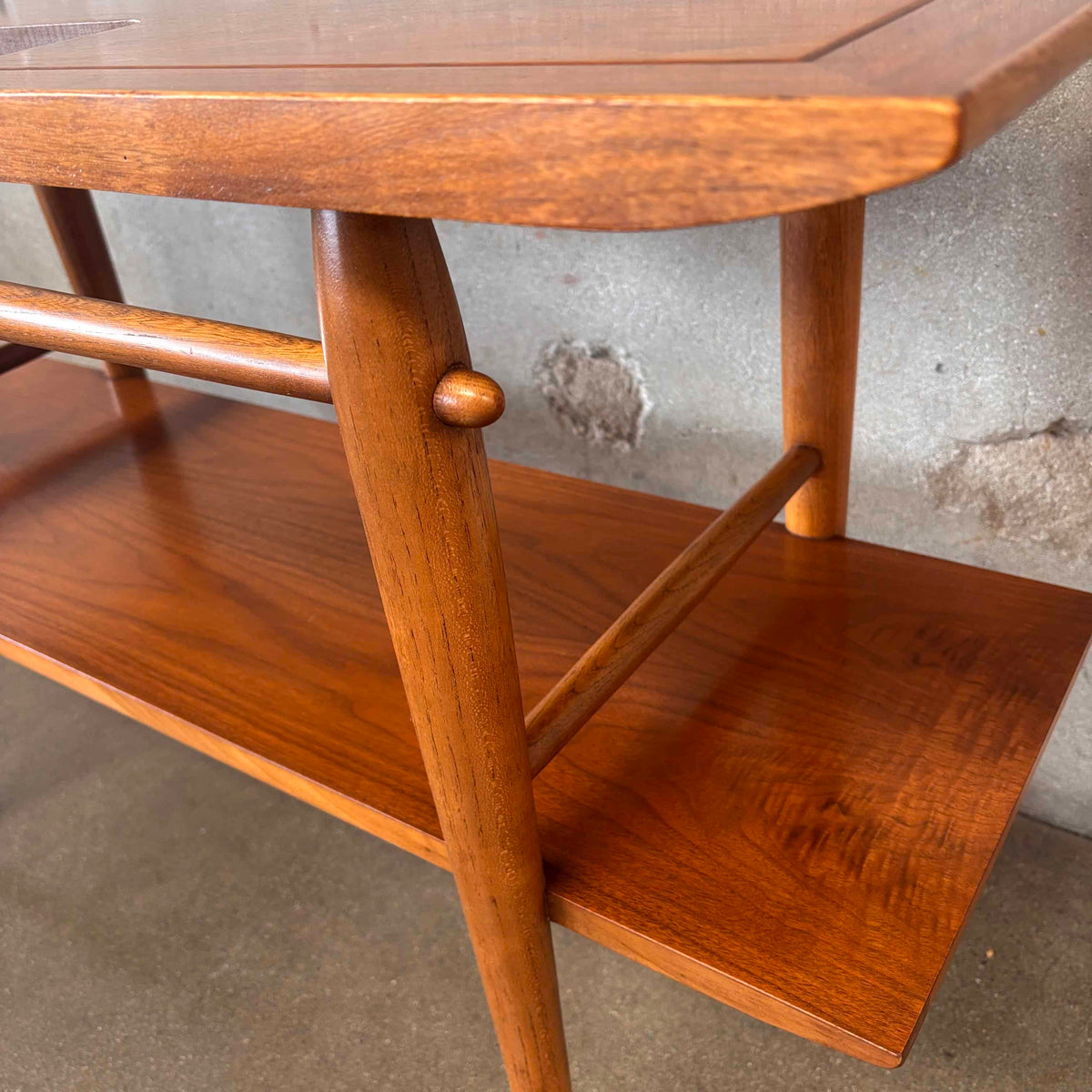 Vintage Walnut Console / Sofa Table By Lane