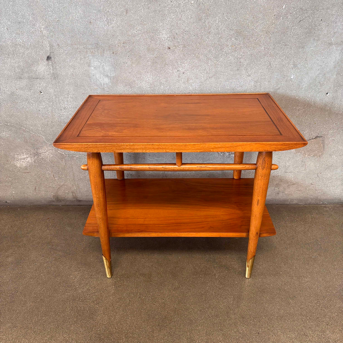 Vintage Mid Century Modern Copenhagen Walnut Side Table Shelf By Lane