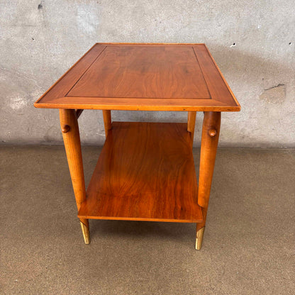 Vintage Mid Century Modern Copenhagen Walnut Side Table Shelf By Lane