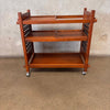 Vintage Mid Century Modern Teak Bar Cart With Interchangeable Shelving