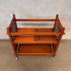 Vintage Mid Century Modern Teak Bar Cart With Interchangeable Shelving