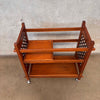 Vintage Mid Century Modern Teak Bar Cart With Interchangeable Shelving
