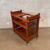 Vintage Mid Century Modern Teak Bar Cart With Interchangeable Shelving
