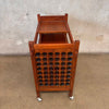 Vintage Mid Century Modern Teak Bar Cart With Interchangeable Shelving