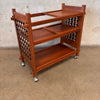 Vintage Mid Century Modern Teak Bar Cart With Interchangeable Shelving