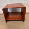 Walnut Bent Plywood Side Table With Bottom Shelf
