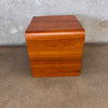 Walnut Bent Plywood Side Table With Bottom Shelf
