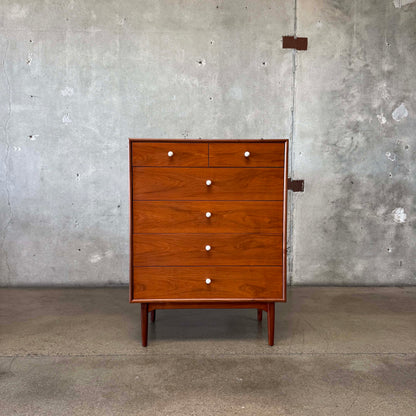 Mid Century Modern Walnut Highboy Dresser By Kipp Stewart For Drexel Declaration