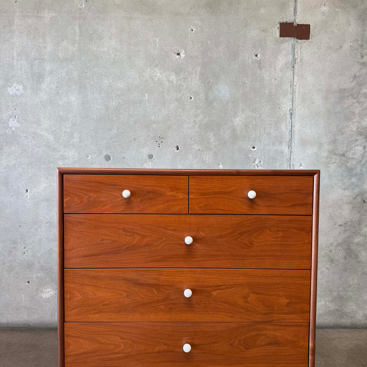 Mid Century Modern Walnut Highboy Dresser By Kipp Stewart For Drexel Declaration