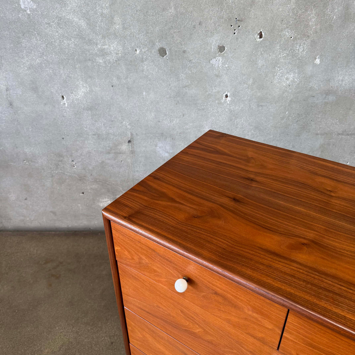 Mid Century Modern Walnut Highboy Dresser By Kipp Stewart For Drexel Declaration