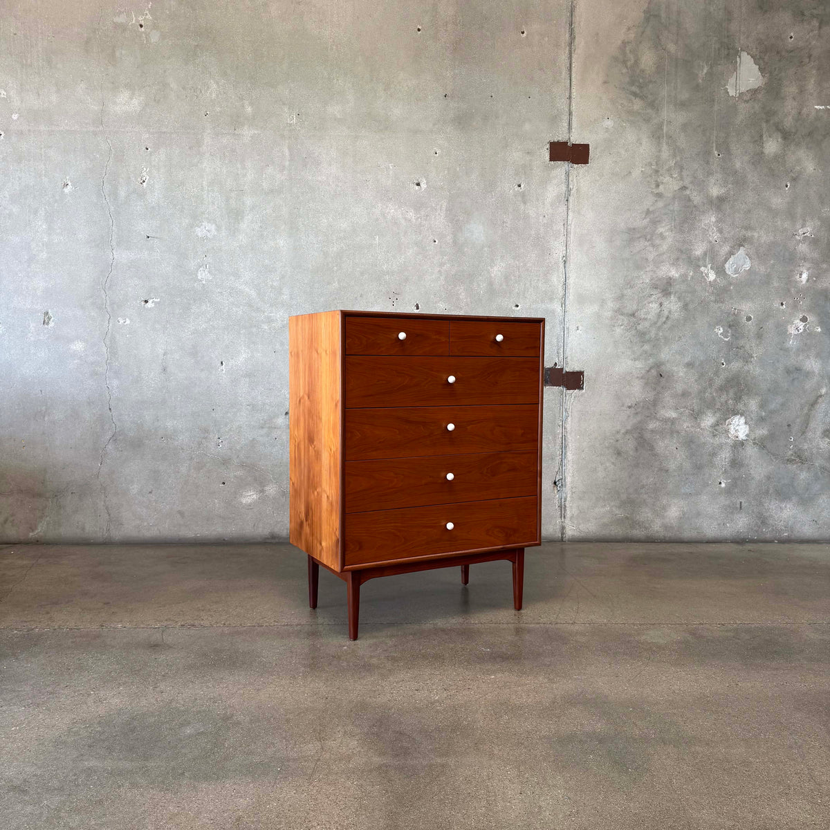 Mid Century Modern Walnut Highboy Dresser By Kipp Stewart For Drexel Declaration