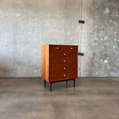 Mid Century Modern Walnut Highboy Dresser By Kipp Stewart For Drexel Declaration