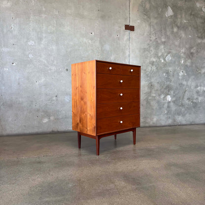 Mid Century Modern Walnut Highboy Dresser By Kipp Stewart For Drexel Declaration