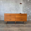 Walnut& Brass Double Dresser By Jens Risom & Chris Hardy For DWR