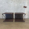Pair of French Style Perforated Metal Accent Tables