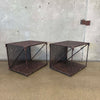Pair of French Style Perforated Metal Accent Tables